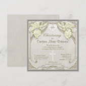 天使のモノグラム洗礼式 招待状 (正面/裏面)