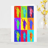 天使のモローニのポップアート カード (黄色い花)