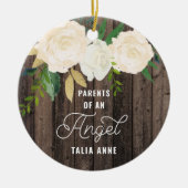 天使の乳児喪失のパーソナライズされた親 セラミックオーナメント (正面)