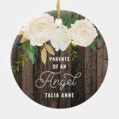 天使の乳児喪失のパーソナライズされた親 セラミックオーナメント (裏面)