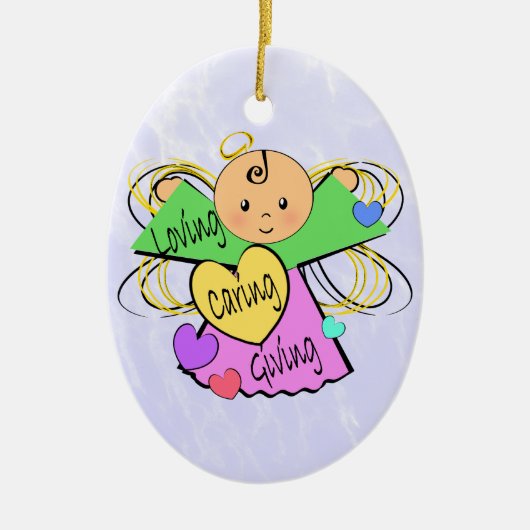 天使の介護者 セラミックオーナメント (正面)