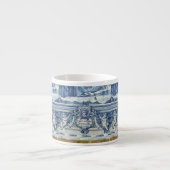 天使の付いたポルトガルの青と白の壁タイル エスプレッソカップ (正面)