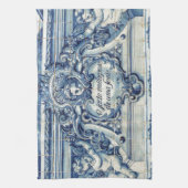 天使の付いたポルトガルの青と白の壁タイル キッチンタオル (縦)
