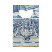 天使の付いたポルトガルの青と白の壁タイル クレジットカード栓抜き (裏面)