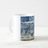天使の付いたポルトガルの青と白の壁タイル コーヒーマグカップ (正面左)