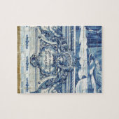 天使の付いたポルトガルの青と白の壁タイル ジグソーパズル (横)