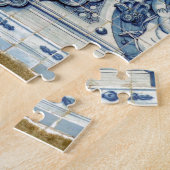 天使の付いたポルトガルの青と白の壁タイル ジグソーパズル (側面)