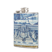 天使の付いたポルトガルの青と白の壁タイル フラスク (左)