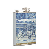 天使の付いたポルトガルの青と白の壁タイル フラスク (右)