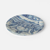 天使の付いたポルトガルの青と白の壁タイル ペーパープレート (アングル)