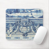 天使の付いたポルトガルの青と白の壁タイル マウスパッド (マウス)