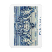 天使の付いたポルトガルの青と白の壁タイル マグネット (縦)