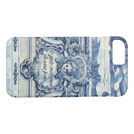天使の付いたポルトガルの青と白の壁タイル Case-Mate iPhoneケース (裏面(横))