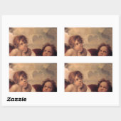 天使の信仰 ラファエル 古典的な絵画 祝福 長方形シール (シート)
