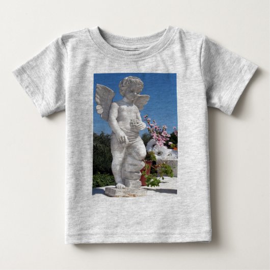 天使の像(灰色) ベビーTシャツ (正面)