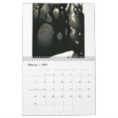 天使の写真、露出されたカレンダー(黒及び白) カレンダー (2月 2027)