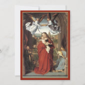 天使の冠を飾ったマリア – ヴィンテージクリスマス シーズンカード (正面)