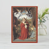 天使の冠を飾ったマリア – ヴィンテージクリスマス シーズンカード (スタンド正面)