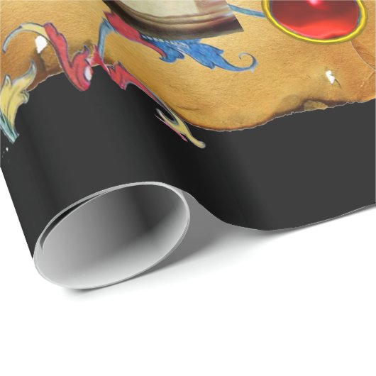 天使の出生、花のクリスマスの羊皮紙 ラッピングペーパー (ロールコーナー)