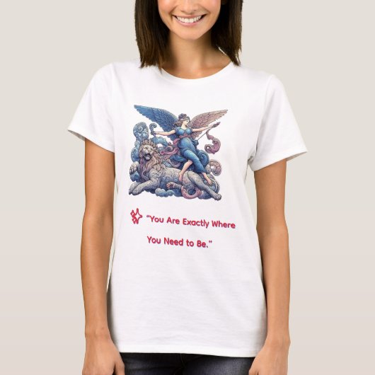 🦁天使の力強さと獅子 🏹👼 Tシャツ (正面)