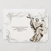 天使の十字のキリスト教の結婚式招待状 招待状 (裏面)