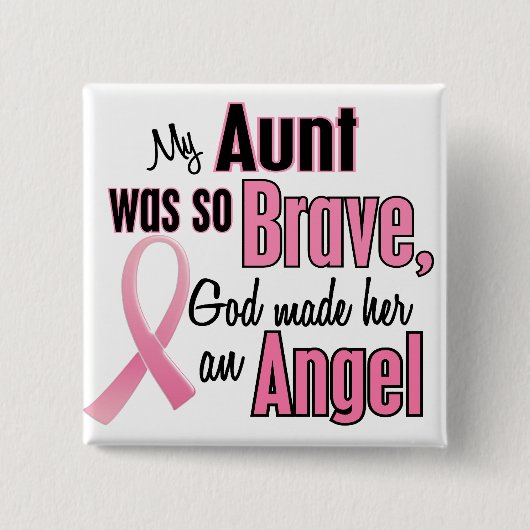 天使の叔母さん乳癌のTシャツ及び服装 缶バッジ (正面)