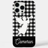 天使の名前入り黒白チェック柄 Case-Mate iPhoneケース (裏面)