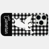天使の名前入り黒白チェック柄 Case-Mate iPhoneケース (裏面 (横))