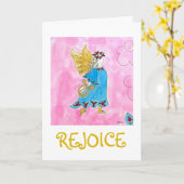 天使の喜び - クリスマスカード カード (黄色い花)