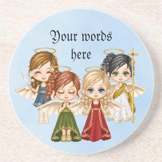 天使の四つ組ピクセル芸術 コースター (正面)