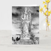 天使の墓石 カード (黄色い花)