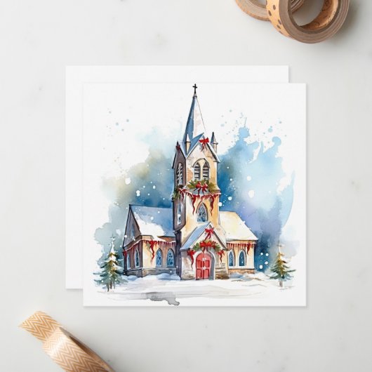 「天使の声が歌う:メロディアスなクリスマスキャロルたち」 ノートカード (正面/裏面インサイチュ)