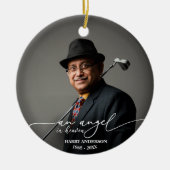 天使の天国白黒記念写真 セラミックオーナメント (正面)
