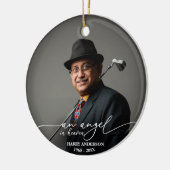 天使の天国白黒記念写真 セラミックオーナメント (左)