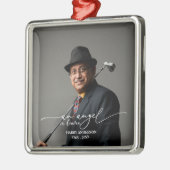 天使の天国白黒記念写真 メタルオーナメント (左)