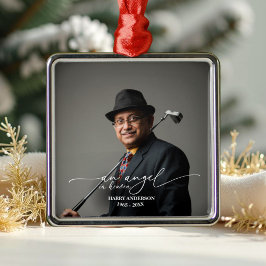 天使の天国白黒記念写真 メタルオーナメント