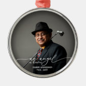 天使の天国白黒記念写真 メタルオーナメント (正面)