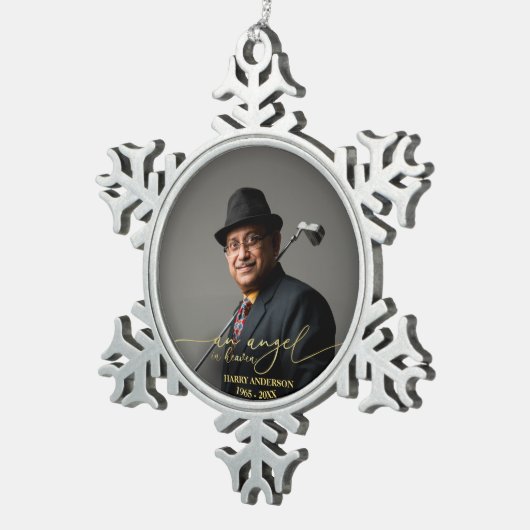 天使の天国 | 金箔記念写真 スノーフレークピューターオーナメント (右)