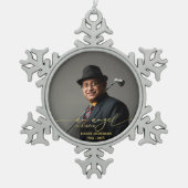 天使の天国 | 金箔記念写真 スノーフレークピューターオーナメント (正面)