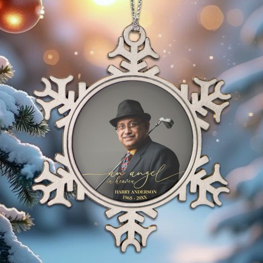 天使の天国 | 金箔記念写真 スノーフレークピューターオーナメント