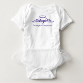 天使の女の子の名前と意味エンジェルウイングパープル ベビーボディスーツ