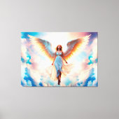 天使の女性ウィングシナ宗教天国 キャンバスプリント (正面)