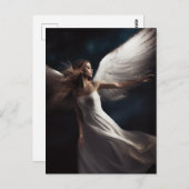 天使の女性写真 ポストカード (正面/裏面)