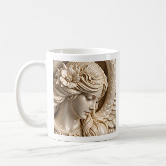 天使の女性横顔 コーヒーマグカップ (左)