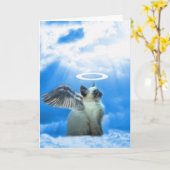 天使の子ネコのギフト カード (黄色い花)