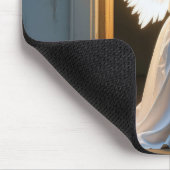 天使の子供が古のまわりにい扉を見る マウスパッド (コーナー)