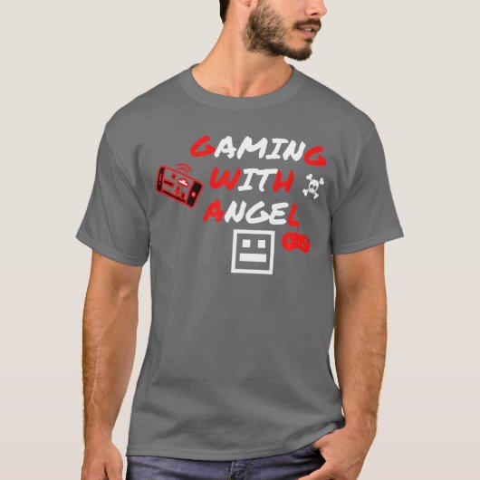 天使の少年とゲーム Tシャツ (正面)