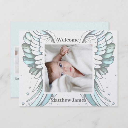 天使の少年の誕生の発表 シーズンカード (正面/裏面)