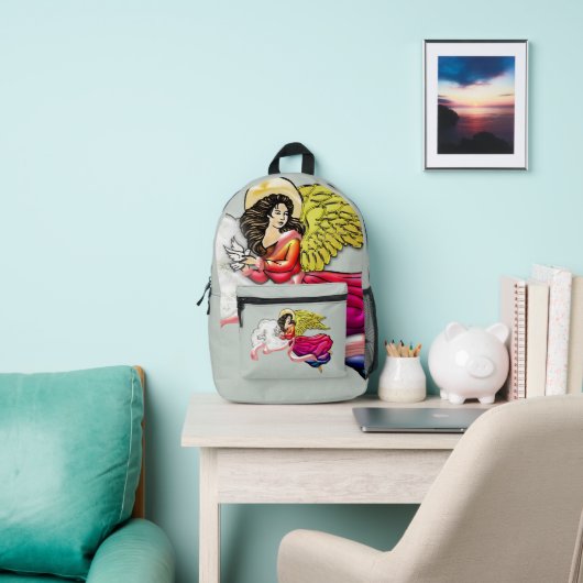 天使の平和と調和 プリントバックパック (インサイチュ)