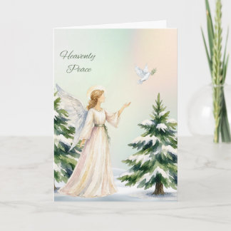 天使の平和と鳩のクリスマスカード シーズンカード